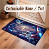 Astronaut Space Theme Soft Crystal Velvet Rug Custom Name & Text Print Non Slip Floor Rug for Bedroom Living Room