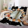 Volleyball Anime Plaid Haikyuu Blankets Coral Fleece Plush Decoration Miya Atsumu Manga Soft Throw Blankets for Bed Travel Quilt
