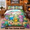 Adventure Time Cartoon Custom Name 3Pcs Bedding Set 1 Bed Sheet 2 Pillowcases Bedroom Home Decor
