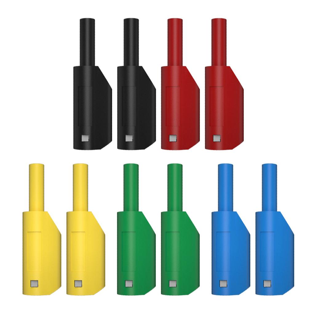 10Pcs 2mm Stackable Shrouded Banana Plugs Replacement Stackable Shrouded Plug Test Leads Connectors Easy To Use