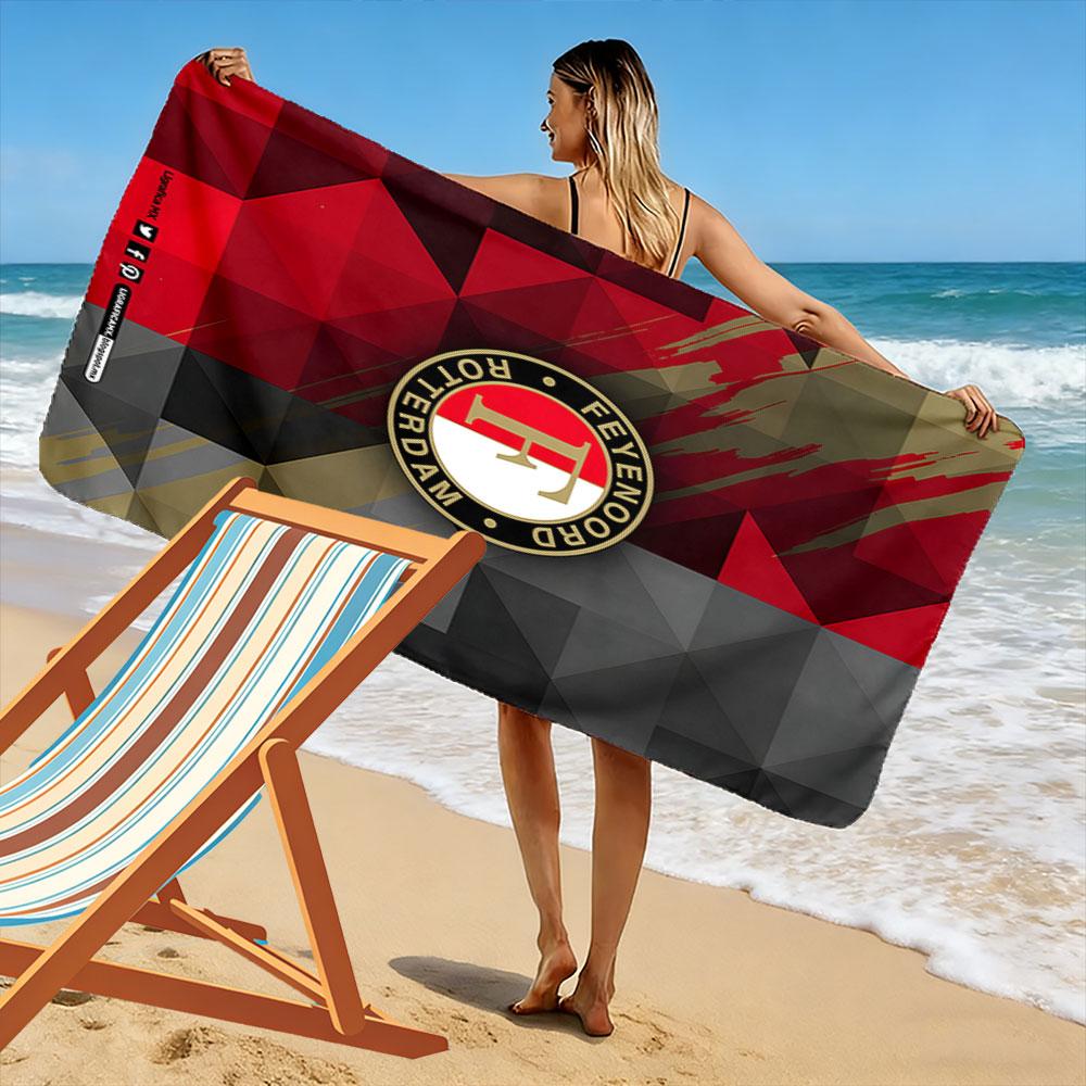 Bold geometric elegance Print beach towel, quick drying, suitable for travel, outdoor sports, jogging, the beach and swimming, gift