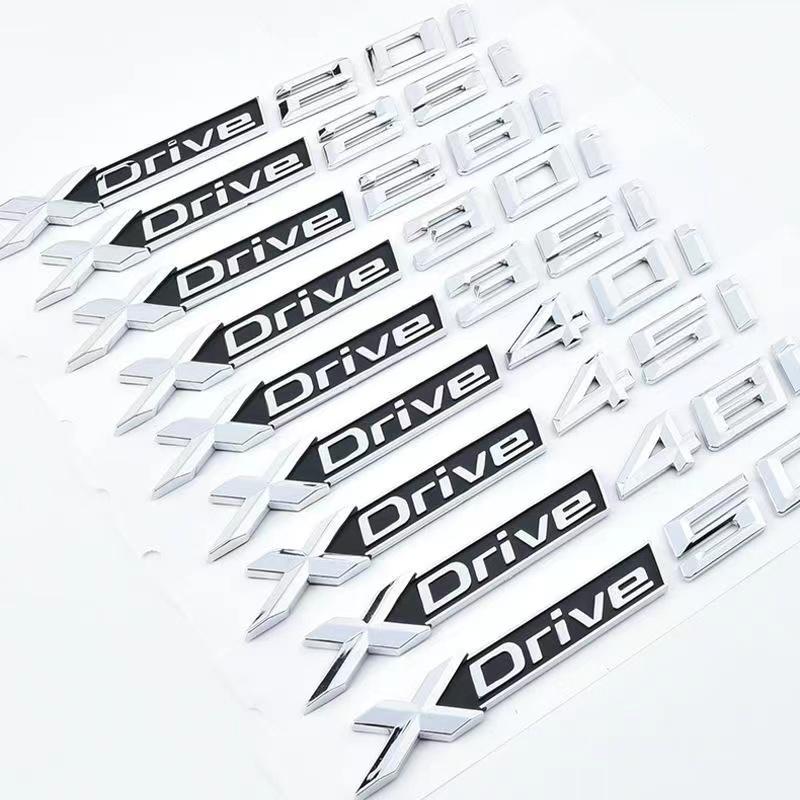 Car Rear Trunk Letters Badge Emblem Decals Sticker For BMW XDrive 20i 25i 28i 30i 35i 40i 48i 50i 20d 25d 28d 30d 35d 40d 48d