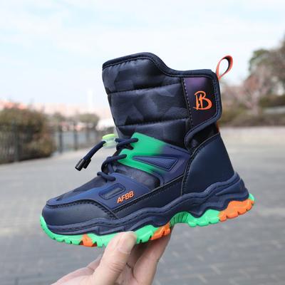 Детская зимняя противоскользящая износостойкая и мягкая теплая спортивная обувь с высоким берцем из хлопка для отдыха на природе