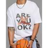 Белая футболка с текстом Are You Ok и графическим дизайном рук для повседневной носки