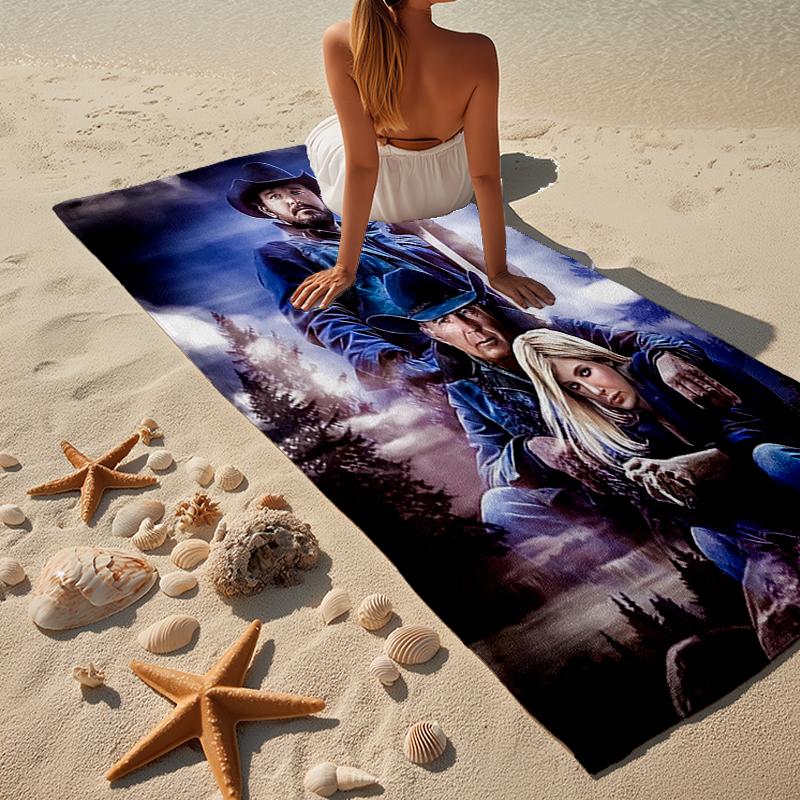 Western Adventure Romance Beach Towel, Super Soft Microfiber, Gift for Her/Him, Birthday, for Pool, Beach, Travel, Home Decor Fan gifts