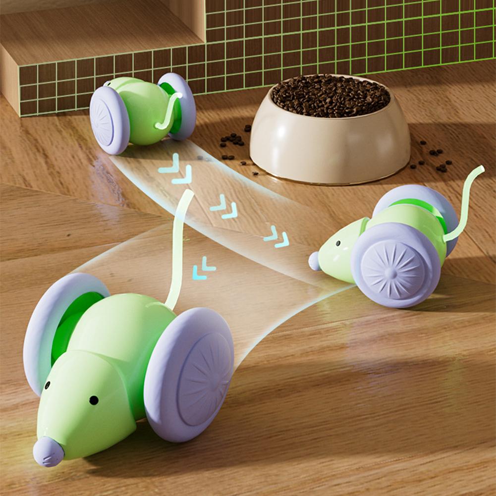 Robotic Mouse Toy Electric Mouse Car Interactive Cat Toy Automatic Kitten Toy Intelligent Obstacle Avoidance Cat Toy