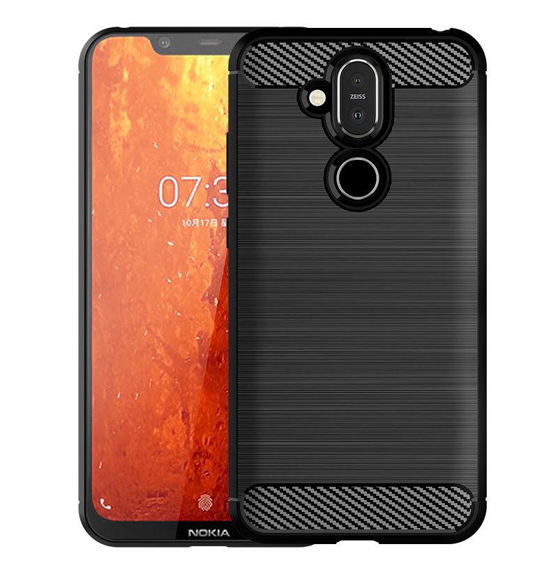 Для Nokia X7 nokia8.1 мягкий силиконовый чехол роскошный чехол из углеродного волокна для телефона nokia 8.1 x7 противоударные матовые задние чехлы