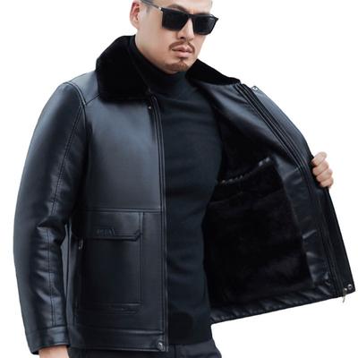 Мужская кожаная куртка с меховым покрытием, повседневная куртка с лацканами, утолщенная новая зимняя куртка из овчины для мужчин