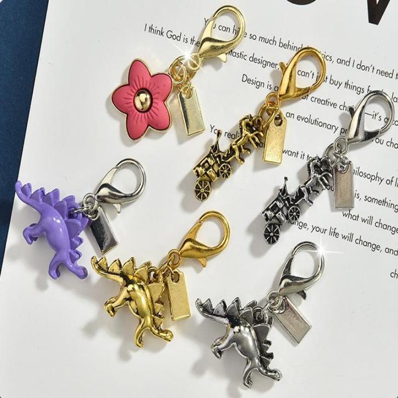 Изысканные брелоки для ключей с динозаврами из цветов высокого класса для женщин Y2K подвеска для сумки брелок для ключей от машины ювелирное украшение подарок декоративные аксессуары