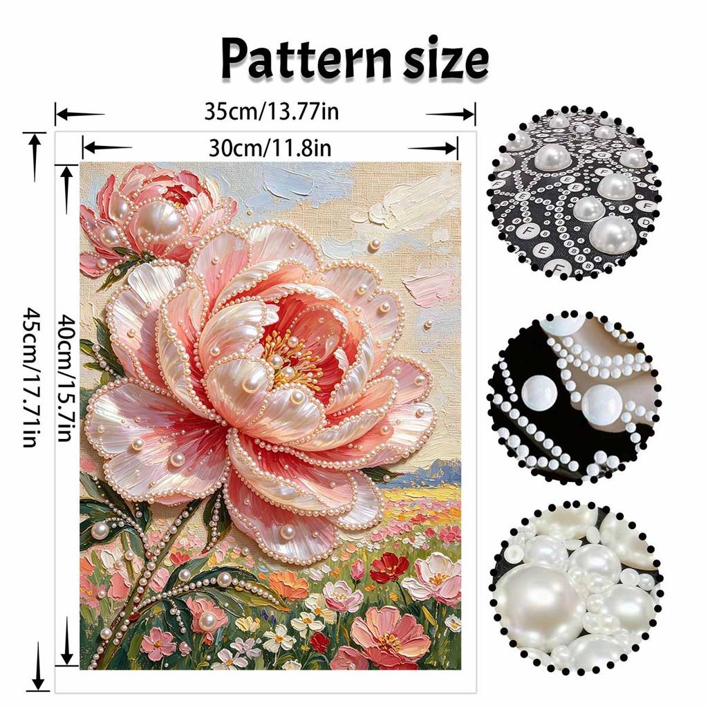 Pearl painting kit peony flower artistic handmade diy home decoration painting
