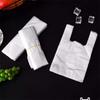 100pcs Food Grade Bag With Handle Food Packaging Bag For Supermarket Store Grocery (20*30)