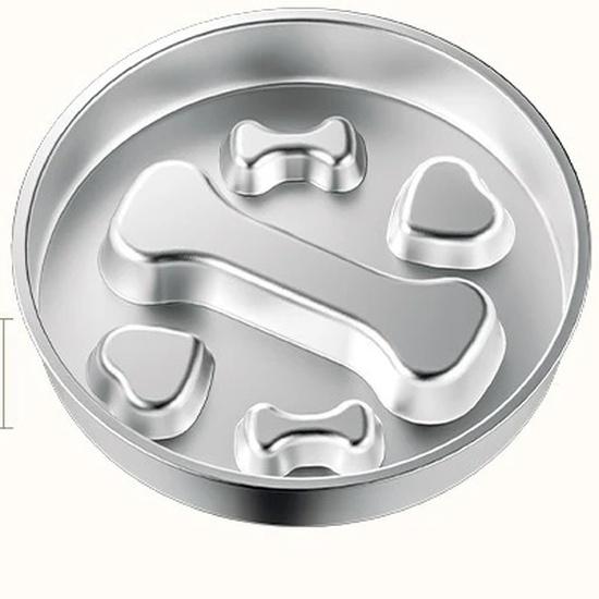 Large Capacity Stainless Steel Slow Feeder Bowl Anti Slip Anti Spill Pet Food Dish Thickened Dog Cat Bowl Photo Booth Props