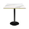 Table 70 X 70 Cm - Rome Model White Marble with Brass Edges
