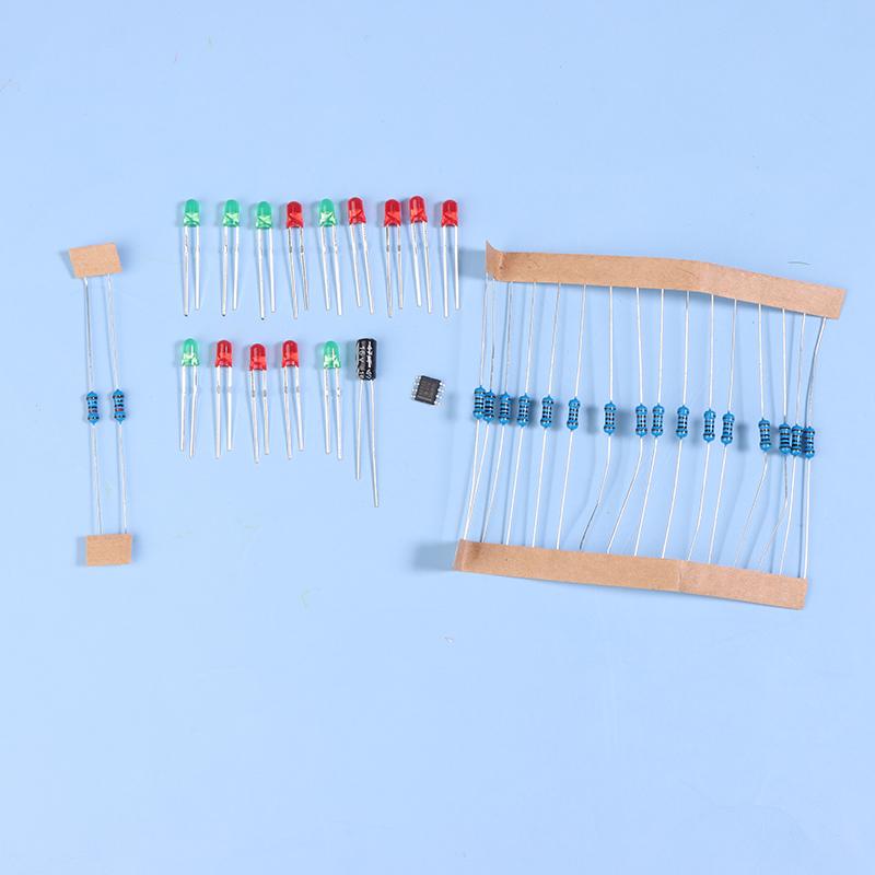Электронный комплект для самостоятельной сборки Ne555, красная светодиодная елочная игрушка, мигающий свет, электронный компонент, забавная пайка, постоянный ток 3 В