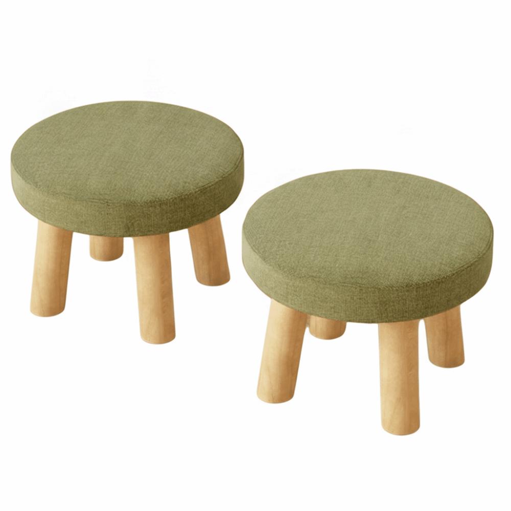 Soft Solid Wood Small Foot Stool Non-Skid Large Load Bearing Low Seat Comfortable Thickened Sponge Cushion
