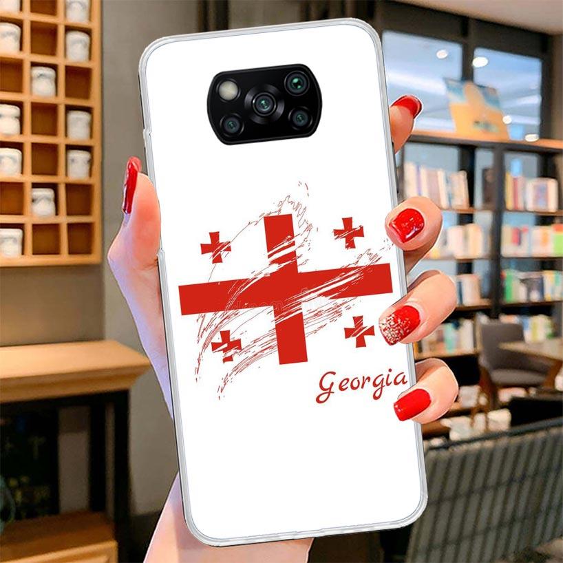 Georgia Flag Cover Phone Case For Xiaomi Poco F7 Ultra X7 X6 X5 Pro M7 Redmi 15C 15 13C 13 12C 12 10C 10 9A 9C 9T 9 Shell Poco X
