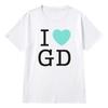 Корейская звезда G-Dragon футболка с коротким рукавом майка летний топ концерт в Сеуле сердце GD Я ЛЮБЛЮ моду памятная футболка топы