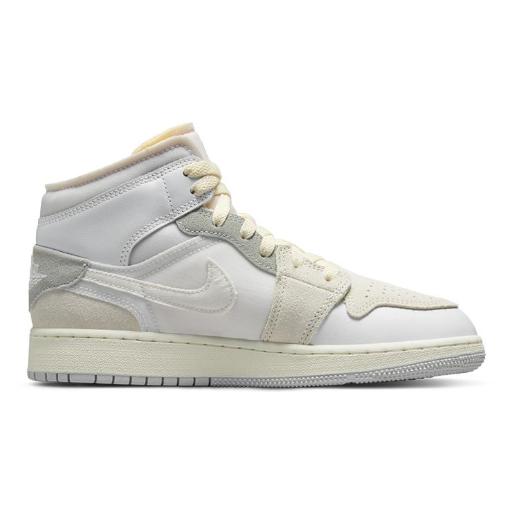 Jordan 1 Mid SE Craft Вывернутый Белый Серый GS DQ3726-100