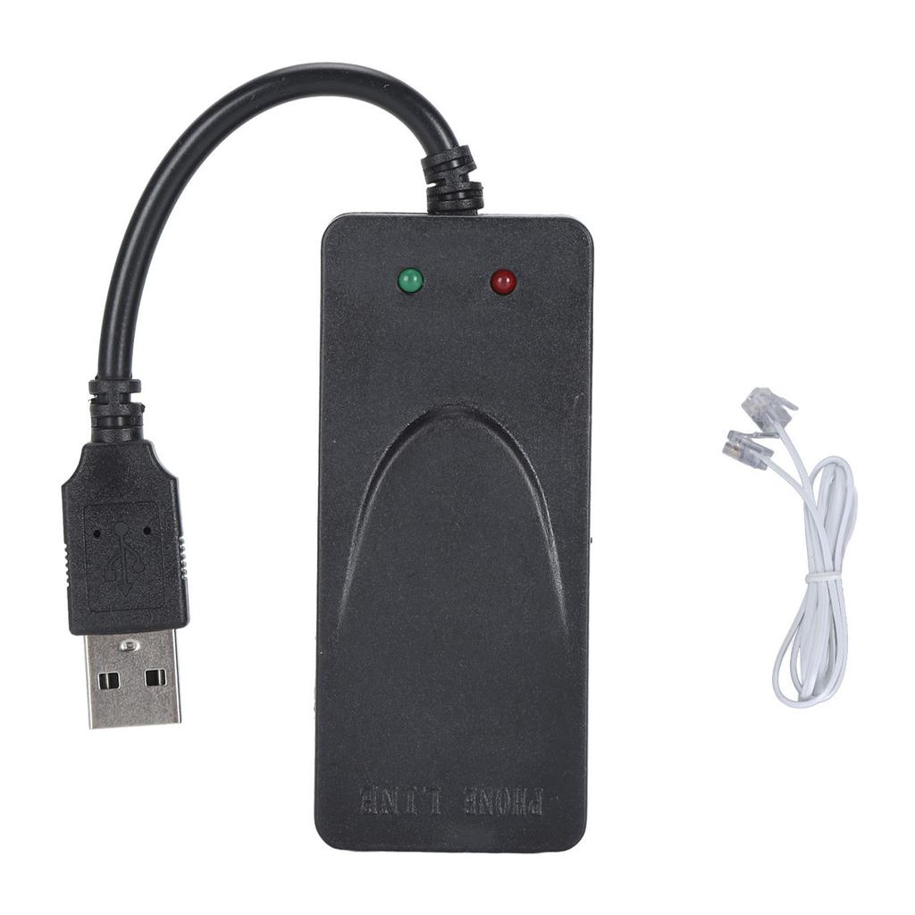 USB 56K External Dial Up Fax Data Modem Dual RJ11 Ports Support Caller ID Computer Laptop Fax Modem
