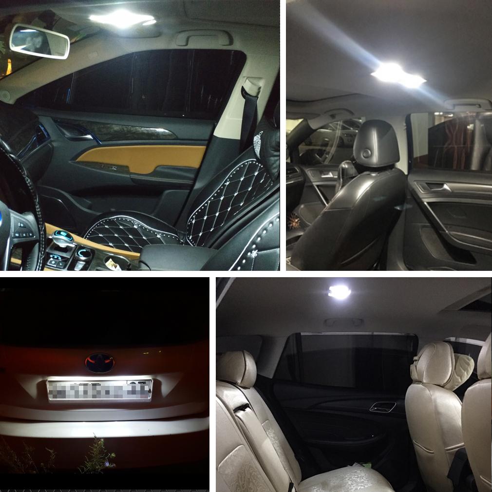 1Pc Ceramic T10 W5W 194 168 LED Bulb 3014 30SMD Auto Reading License Plate Light Marker Lamp Wedge Side Bulb Car Lights 6000K White 12V