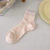 Summer Socks Hollow Light And Breathable Medium Tube Socks White Socks Solid Color Boneless Ballet Style Mesh Socks