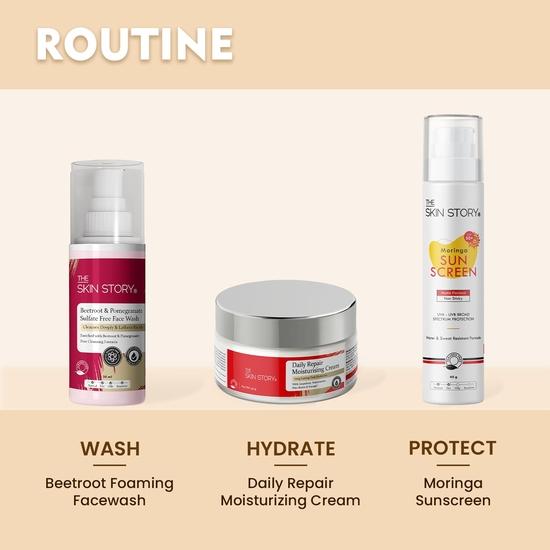 The Skin Story Свекла и гранат для умывания лица | Без сульфатов и парабенов | Очищающее средство для лица | Пенящееся средство для умывания для сияющей кожи | Для всех типов кожи | 50 мл