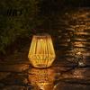 No Wiring Solar Light Rattan Woven Lantern, Outdoor Faux Light, Rustic Waterproof Ambient Lighting Powered Hanging Lantern for Garden Balcony