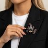 Pumpkin Shape Halloween  Feline Brooch Pin Rhinestone Detail Party Brooch Pin Gift  Clothing