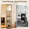 Floor Lamp with Shelves, Standing Lamp, Wood, 26 x 26 x 160 cm, for Living/Bedroom (Without Light Bulb)