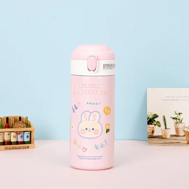 Cute Bear Sippy Cup Insulated Pot Student Cartoon Play Diving Cup Ins Wind Girl Heart Thermos Cup