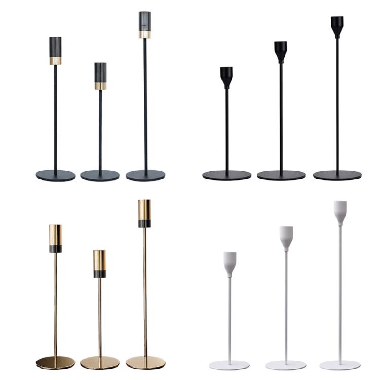 Набор железных подсвечников 3 штуки Французский тип Элегантные подставки для свечей для креативного привлекательного украшения пространства Элегантный