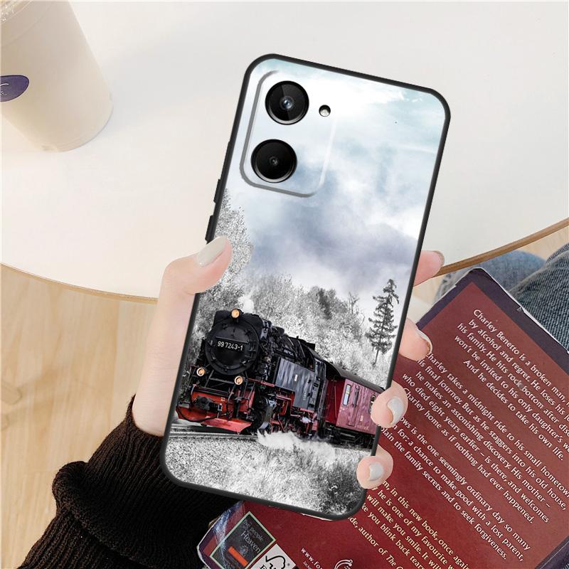 Train Railway Travel Case For Realme C61 C67 C53 C55 C75 C51 C21Y C25S GT 6 6T 5 GT7 Pro 10 11 12 13 14 Pro Plus