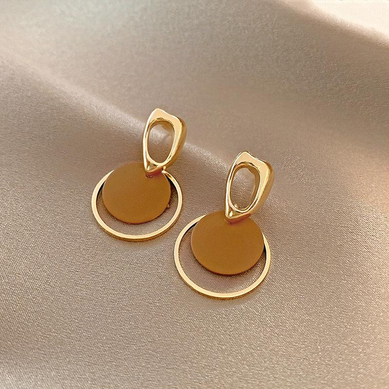 Новые цветные серьги-подвески для женщин, круглые металлические с кристаллами, милые свадебные, для вечеринки, модные ювелирные изделия, подарок