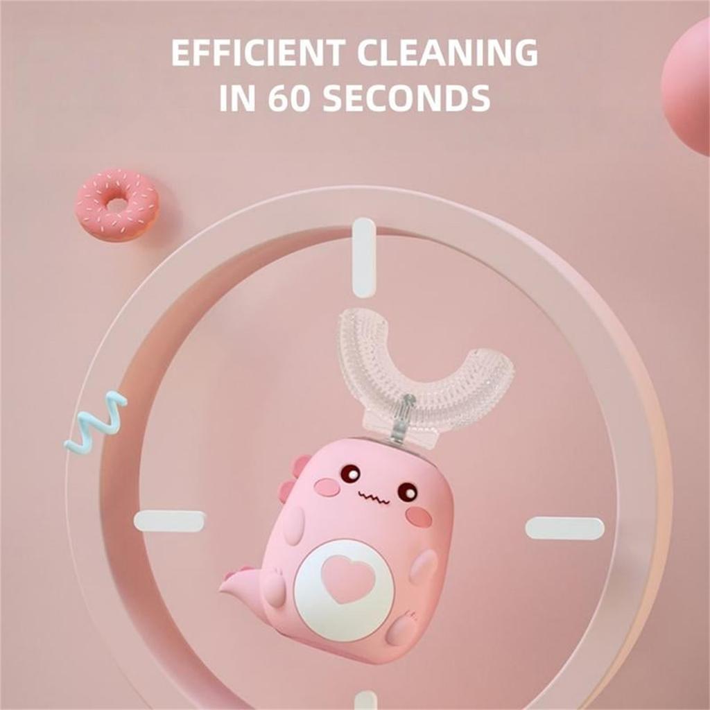 Детская U-образная электрическая зубная щетка с силиконовой головкой пищевого класса U-образной формы