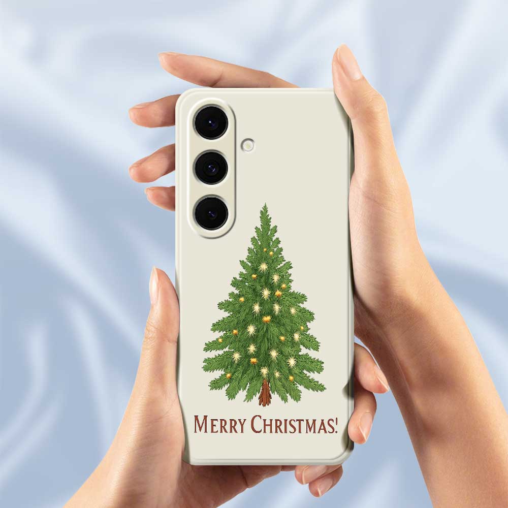 For Samsung Galaxy S25+ Case Christmas Tree Pattern Printing Straight Edge TPU Phone Back Cover