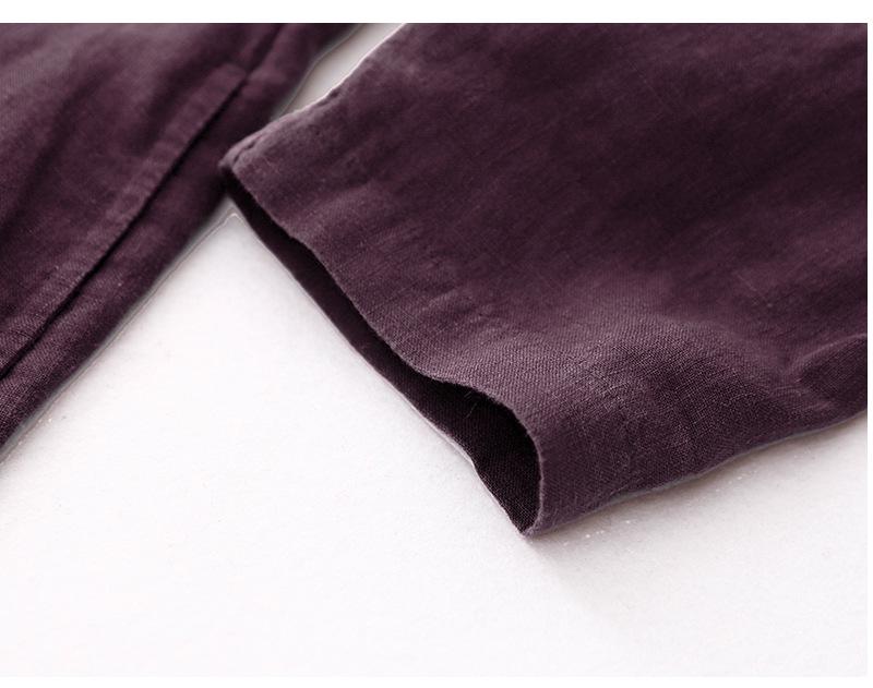 Женское хлопково-льняное платье с V-образным вырезом цвета бордо, с открытой передней частью, с длинными рукавами, облегающее, весна/осень 2025