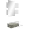Wall-Hung Hallway Entrance Furniture Set with Mirror and Drawer 75x3.5x75 Cm and 75x30.5x20 Cm White and Grey
