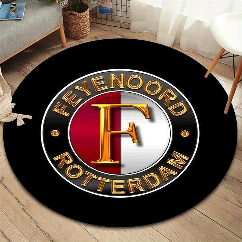 Feyenoord Round Area Rug,Carpet Rug for Living Room Bedroom Sofa Playroom Decor,Non-slip Floor Mat