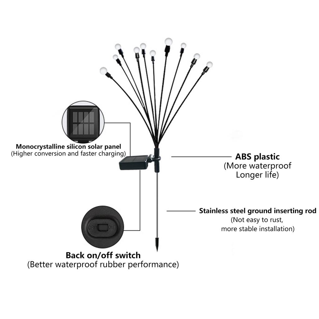Solar Light Outdoor Waterproof Solar Garden Light Solar Starburst Swing Garden Light