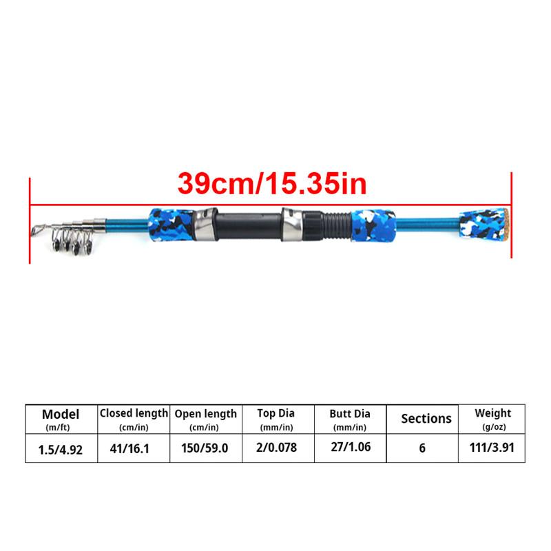 FTK Набор удочек и катушек, набор мужских телескопических удочек, складной портативный стартер для рыболовных снастей, компактные дорожные удочки