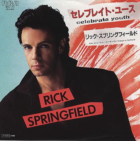 7inch Record RICK SPRINGFIELD Celebrate Youth RPS172 RCA 1985 Japan Dance Electronica Used