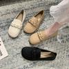 Французский с юбкой, маленькие кожаные туфли, женские весенние новые модели 2025 года, два лофера на одну ногу, мягкие кожаные одинарные туфли на мягкой подошве