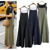 Women's Fashion Casual Summer Spring Solid Color Print Sleeveless Trousers Jumpsuits & Rompers