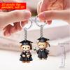 Graduation Season Cute Bear Animal Pattern 2D Flat Acrylic Car Rearview Mirror Backpack Small Pendant Keychain