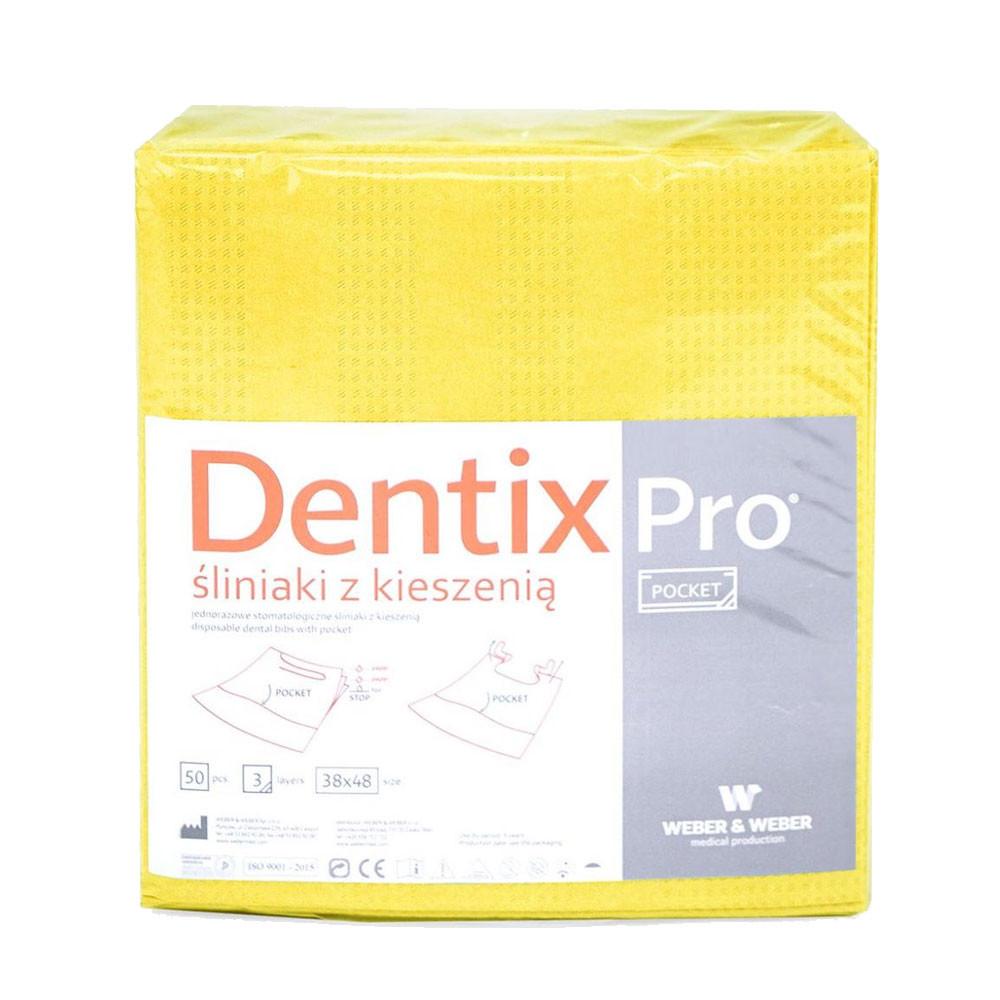 Dental Bib With Pocket 39cm x 48cm Yellow Foiled 54g Dentixpro 50pcs