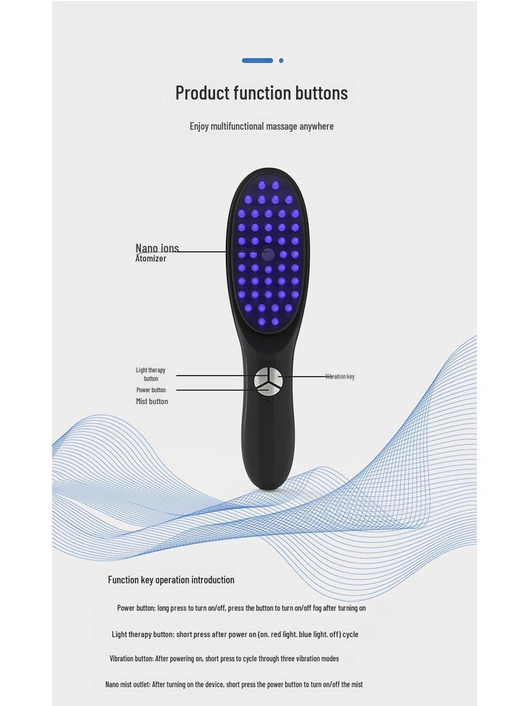 Электрический массажер для кожи головы против выпадения волос со светотерапией