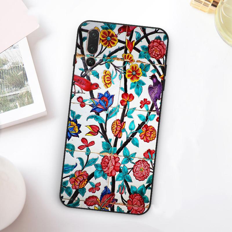 Древние Цветочные Плитки Для Huawei Nova Y73 Y72 Y90 Y70 Y60 Y91 Y61 12s 12i 11i 8i 9 10 SE P60 P30 Pro P40 Lite Чехол