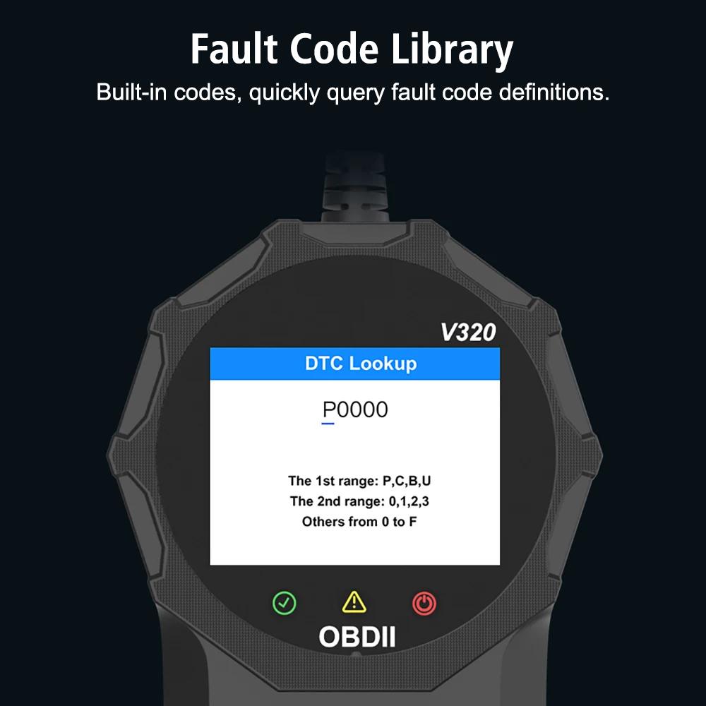 OBD2 Code Reader Многофункциональный V320 Цифровой Дисплей Универсальный Сброс Кодов Неисправностей Тестер Аккумулятора Двигателя Диагностические Инструменты Для Автомобиля OBD 2 Сканер