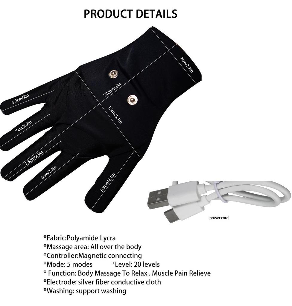 Skin Firming EMS Gloves - Microcurrent Face & Body Toning, Anti-Aging, 10 Modes 35 Levels