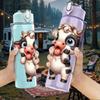 1PC Cute Baby Cow Standing Cartoon 750ml Color Plastic Sports Water Bottle Leakproof Flip Straw Lid Suitable for Sports Office Home Use